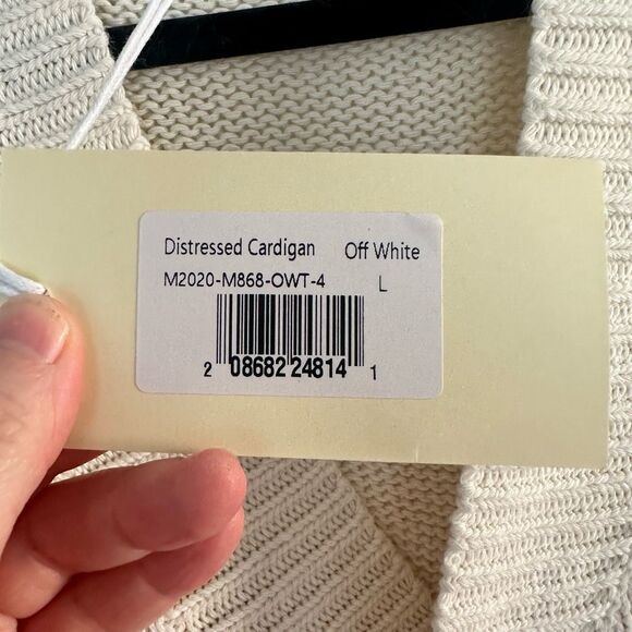 MNML Men’s Large Distressed Cardigan New - Picture 2 of 6